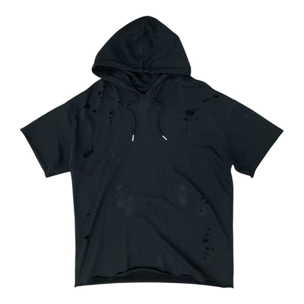 Black Distressed Hoodie T-Shirt